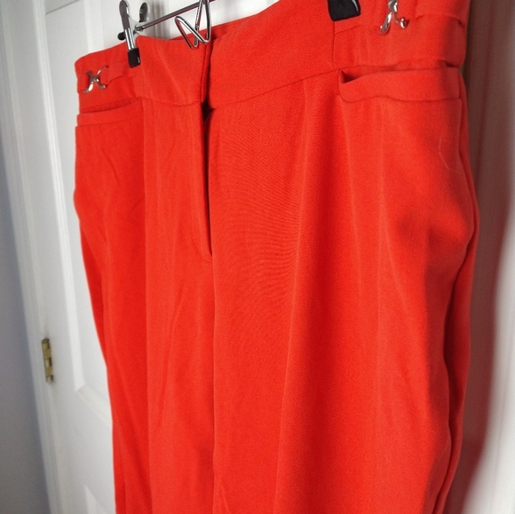 New York & Company Red and Orange Trousers Vibrant Style - Picture 2 of 10